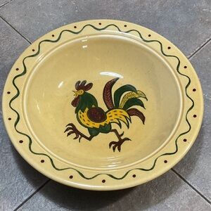 Rustic Yellow Rooster Ceramic Bowl Poppy trail bowl.